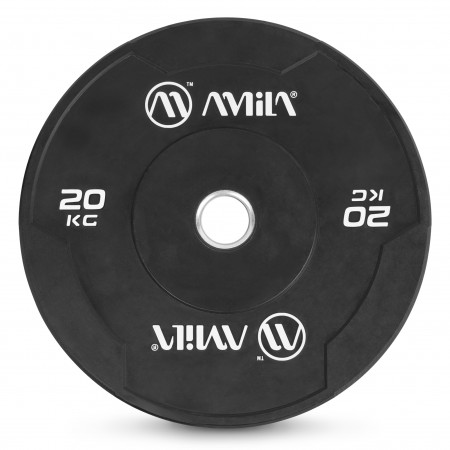 Amila Δίσκος Amila Black W Bumper Slim 50Mm 20Kg 