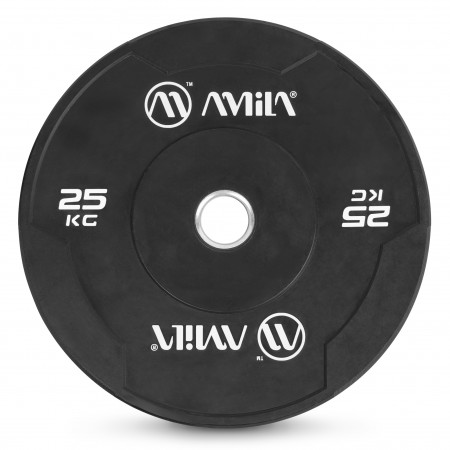 Amila Δίσκος Amila Black W Bumper Slim 50Mm 25Kg 