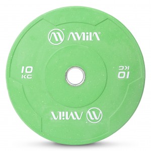 Amila Δίσκος Color Bumper Plate Slim 50 Mm 10 Kg ? Πράσινο (84847)