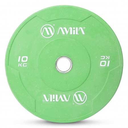 Amila Δίσκος Color Bumper Plate Slim 50 Mm 10 Kg ? Πράσινο 