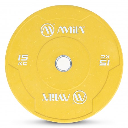 Amila Δίσκος Color Bumper Plate Slim 50 Mm 15 Kg ? Κίτρινο 