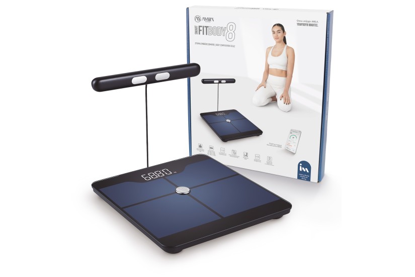 Amila Smart Fit Body 8 Ζυγαριά Μπλε Σκούρο, Μαύρη