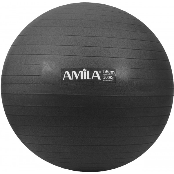 Amila Μπάλα Γυμναστικής Amila Gymball 55Cm Μαύρη (95826)