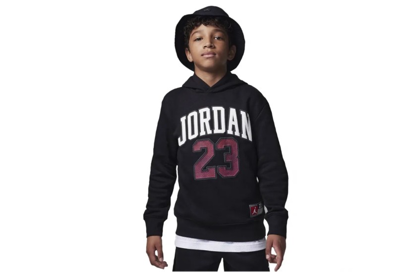 Jordan Fleece Παιδικό Φούτερ με Κουκούλα Μαύρο