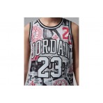 Jordan Printed 23 Jersey Παιδική Αμάνικη Μπλούζα Λευκή, Μαύρη, Κόκκινη
