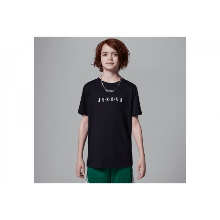 Jordan Jumpman Air Embroidered Logo Παιδικό Κοντομάνικο T-Shirt Μαύρο