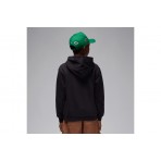 Jordan Brooklyn Fleece Παιδική Βαμβακερή Ζακέτα με Κουκούλα Μαύρη