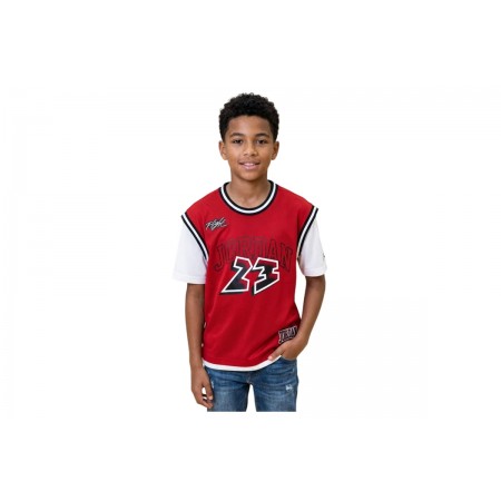 Jordan Dynasty Jersey Παιδικό Κοντομάνικο T-Shirt Κόκκινο, Λευκό, Μαύρο