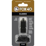 Amila Σφυρίχτρα Fox40 Classic Safety Μαύρη Με Κορδόνι (99030008)