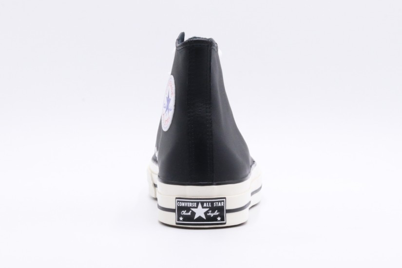 Converse Chuck 70 Leather Ανδρικά Δερμάτινα Sneakers Μαύρα, Εκρού