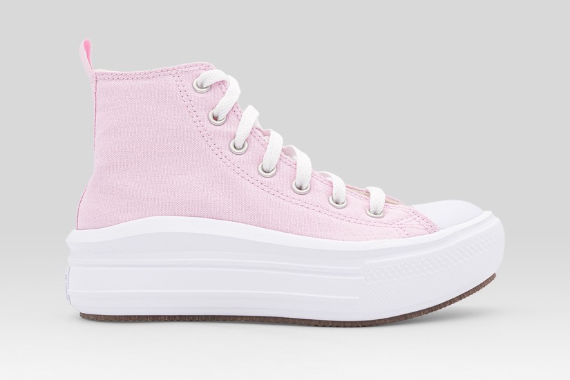 Converse Chuck Taylor All Star Move Platform Canvas Παιδικά Sneakers Ροζ, Λευκά
