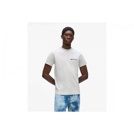 Karl Lagerfeld Ανδρικό Κοντομάνικο T-Shirt Γκρι Ανοιχτό