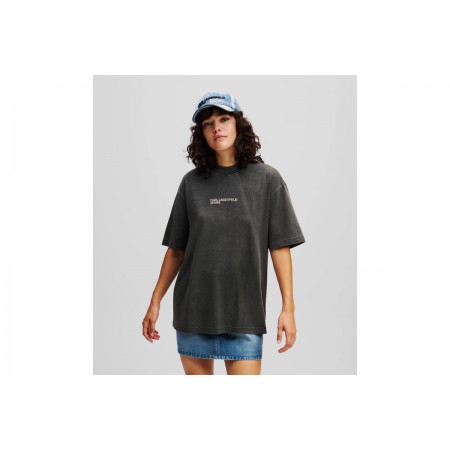 Karl Lagerfeld Relaxed Ss Glitter T-Shirt Γυναικείο 