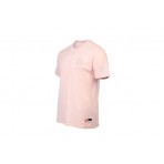 Russell Menas Small Tonal Logo Ανδρικό Κοντομάνικο T-Shirt Ροζ