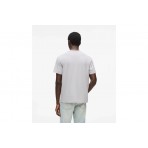 Karl Lagerfeld Monogram Ανδρικό Κοντομάνικο T-Shirt Γκρι Ανοιχτό