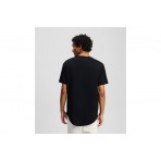 Karl Lagerfeld Curved Hem Shibori Ανδρικό Κοντομάνικο T-Shirt Μαύρο