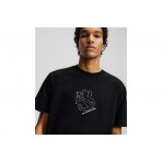 Karl Lagerfeld Curved Hem Shibori Ανδρικό Κοντομάνικο T-Shirt Μαύρο