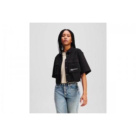 Karl Lagerfeld Utility Blouse Πουκάμισο Κοντομάνικο Γυναικείο 