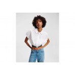 Karl Lagerfeld Cropped Woven Πουκάμισο Κοντομάνικο Γυναικείο (A2W11017 100)