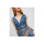 Karl Lagerfeld Fringed Denim Crop Top Αμάνικο Γυναικείο (A2W11022 1DE)