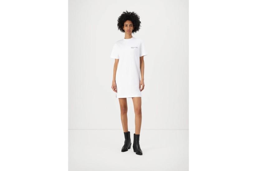 Karl Lagerfeld Logo Tee Γυναικείο Κοντομάνικο Φόρεμα Mini Λευκό