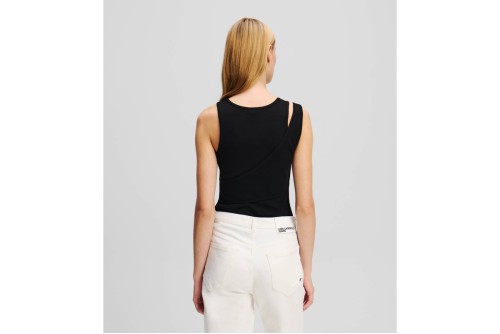 Karl Lagerfeld Ribbed Tank Μπλούζα Αμάνικη Γυναικεία (A2W17022 999)