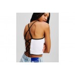 Karl Lagerfeld Contrast Binding Crop Top Αμάνικο Γυναικείο (A2W17026 100)