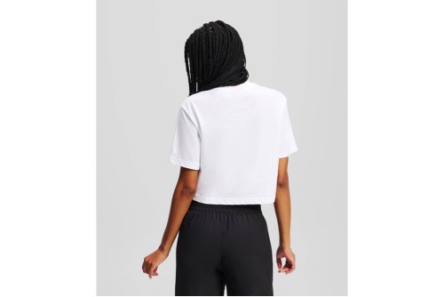 Karl Lagerfeld Monogram Cropped T-Shirt Γυναικείο (A2W17076 100)