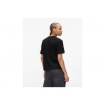 Karl Lagerfeld Outline Logo Γυναικείο Κοντομάνικο T-Shirt Μαύρο