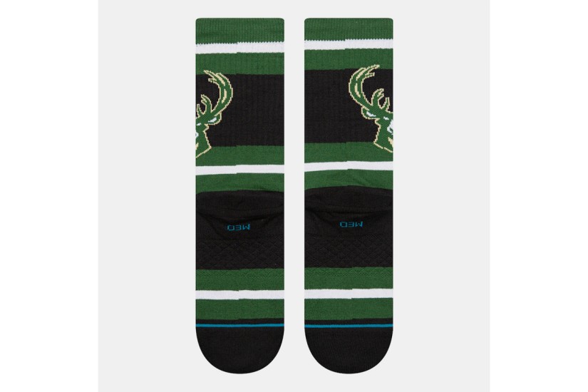 Stance Prep NBA Milwaukee Bucks Ανδρικές Ψηλές Κάλτσες Μαύρες, Πράσινες 1 Ζευγάρι