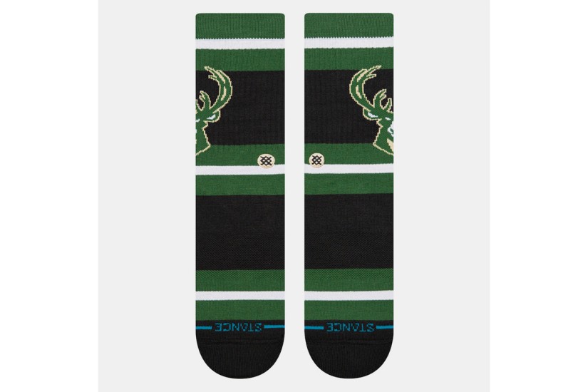 Stance Prep NBA Milwaukee Bucks Ανδρικές Ψηλές Κάλτσες Μαύρες, Πράσινες 1 Ζευγάρι