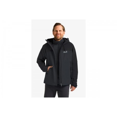 Jack Wolfskin Wild Places 3-In-1 Μπουφάν Αδιάβροχο Ανδρικό 