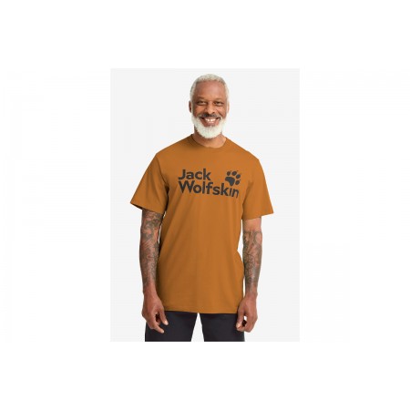 Jack Wolfskin Brand Ανδρικό Κοντομάνικο T-Shirt Πορτοκαλί