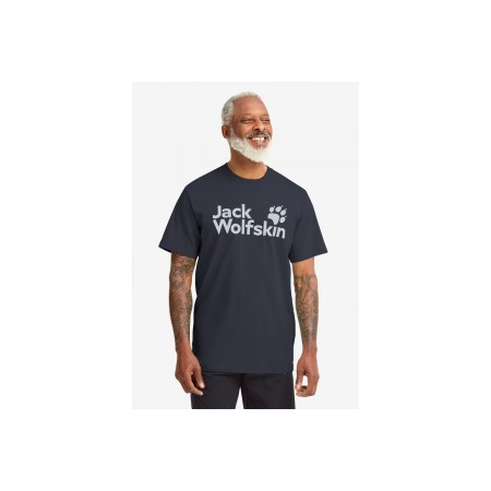 Jack Wolfskin Brand Ανδρικό Κοντομάνικο T-Shirt Μπλε Σκούρο
