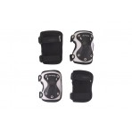 Micro Knee-Elbow Pads Reflective Σετ Προστατευτικών Γκρι, Μαύρο Small