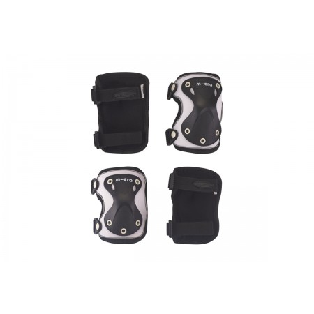 Micro Knee-Elbow Pads Reflective Σετ Προστατευτικών Γκρι, Μαύρο Small