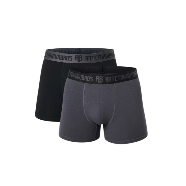 Antetokounbros Underwear Εσώρουχο Boxer Ανδρικό 2 - Τεμάχια (ACJD352001 BLACK-GREY)