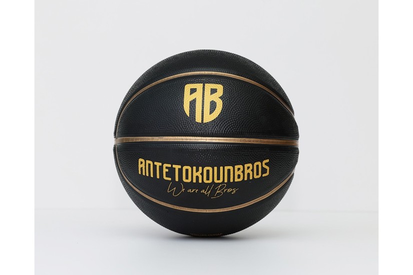 AntetokounBros We Are All Bros Μπάλα Μπάσκετ Μαύρη, Χρυσή