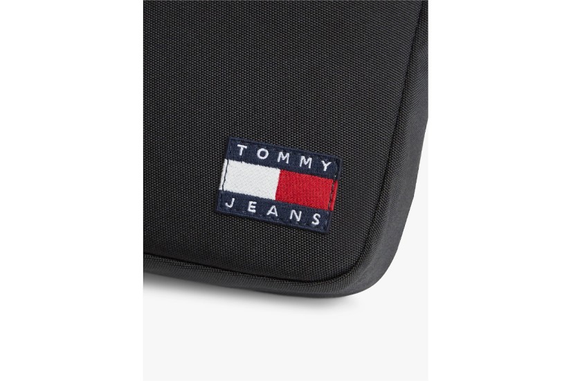 Tommy Jeans Essential Repeat Logo Ανδρικό Τσαντάκι Χιαστί - Ώμου Μαύρο 1,5L