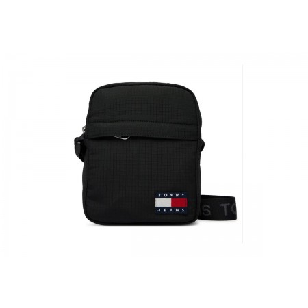 Tommy Jeans Essential Ripstop Τσαντάκι Χιαστί - Ώμου Μαύρο 1,5L