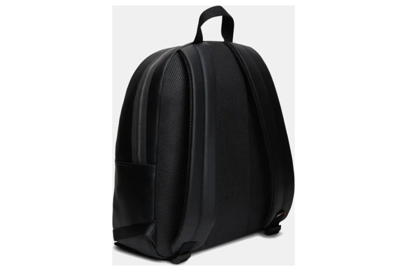Tommy Jeans Elevated PU Casual Τσάντα Πλάτης Μαύρη 16L