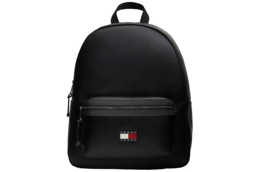 Tommy Jeans Elevated PU Casual Τσάντα Πλάτης Μαύρη 16L