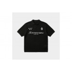 AntetokounBros Knitted Oversized Ανδρικό Polo T-Shirt Μαύρο