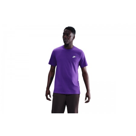 Nike Sportswear Club Ανδρικό Κοντομάνικο T-Shirt Μωβ