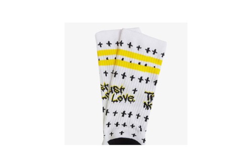 Bee Unusual Trust No Love Κάλτσες Ψηλές 1 Ζευγάρι (AS-231542 LIGHT GREY)