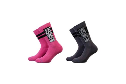 Bee Unusual Original Solids Κάλτσες Ψηλές 2 Ζευγάρια (AS-231550 GREY-D.PINK)