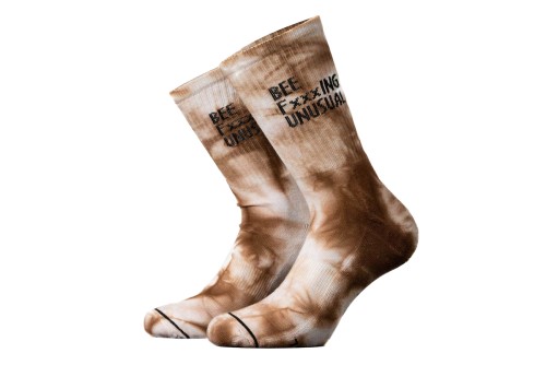 Bee Unusual Bee Fxxxing Unusual Tie Dye Κάλτσες Ψηλές 1 Ζευγάρι (AS-231571 OFF WHITE-BROWN)