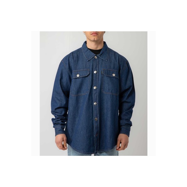 Bee Unusual Denim Overshirt Washed Τζιν Πουκάμισο Μακρυμάνικο Ανδρικό (AT-257737)