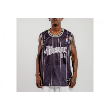 Bee Unusual Basketball Retro Ανδρική Αμάνικη Μπλούζα Μαύρη, Γκρι, Λευκή