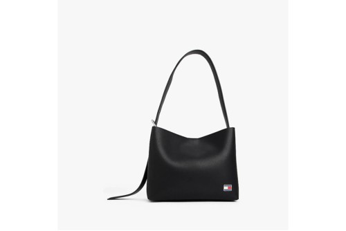 Tommy Jeans Logo Plaque Hobo Τσάντα Ώμου - Χειρός (AW0AW17871 BDS)